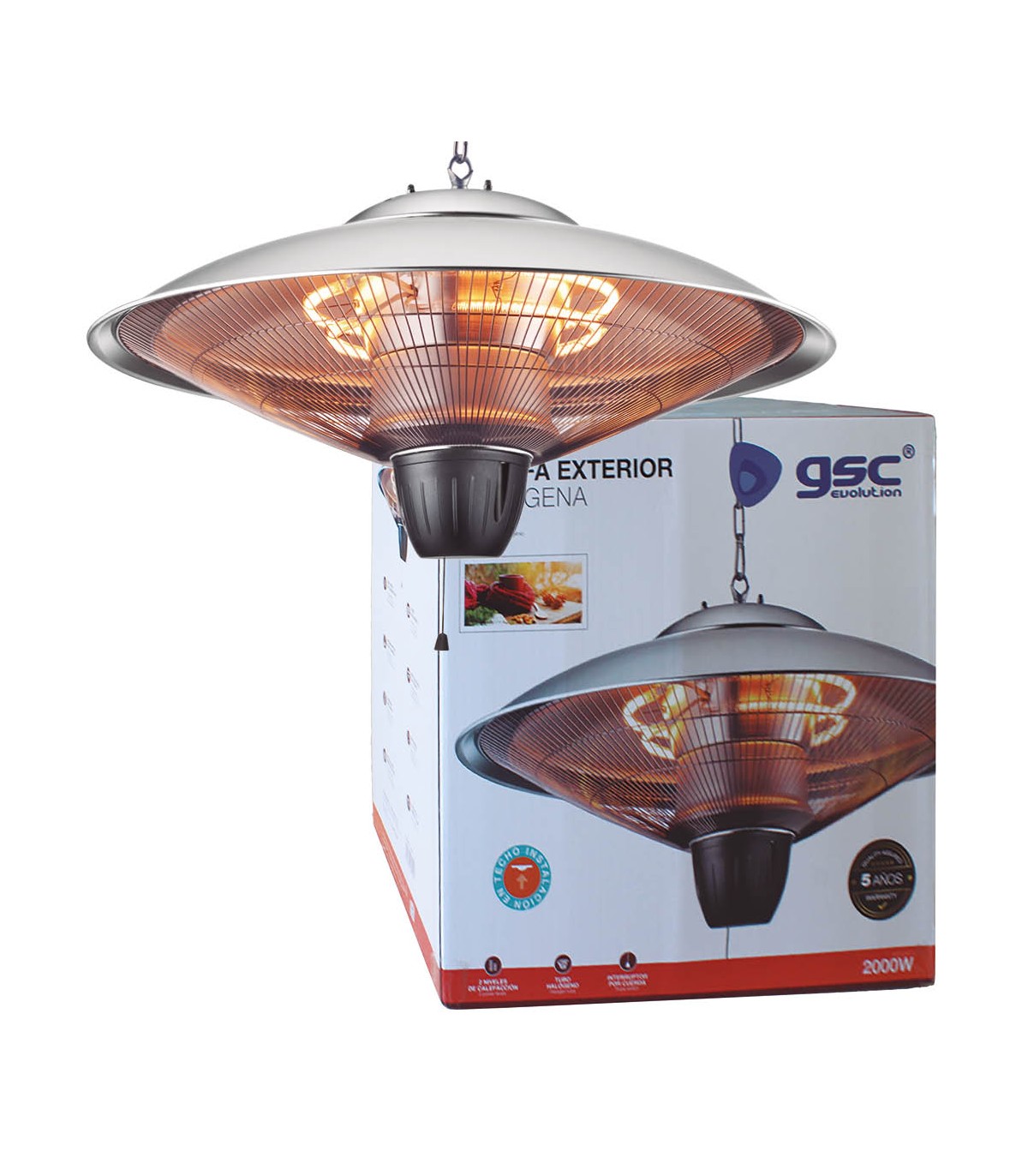 Estufa Halógena Exterior MANDOR Max. 2000W