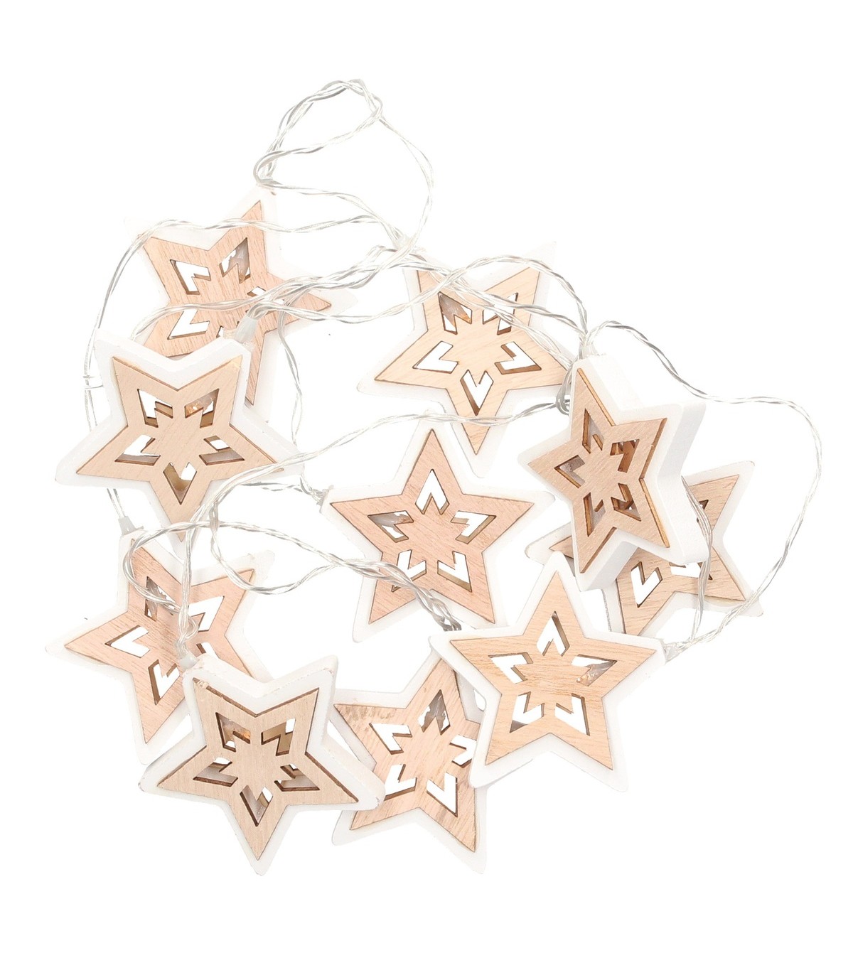 Estrellas Led Madera 1.35m 2xAA 3000K