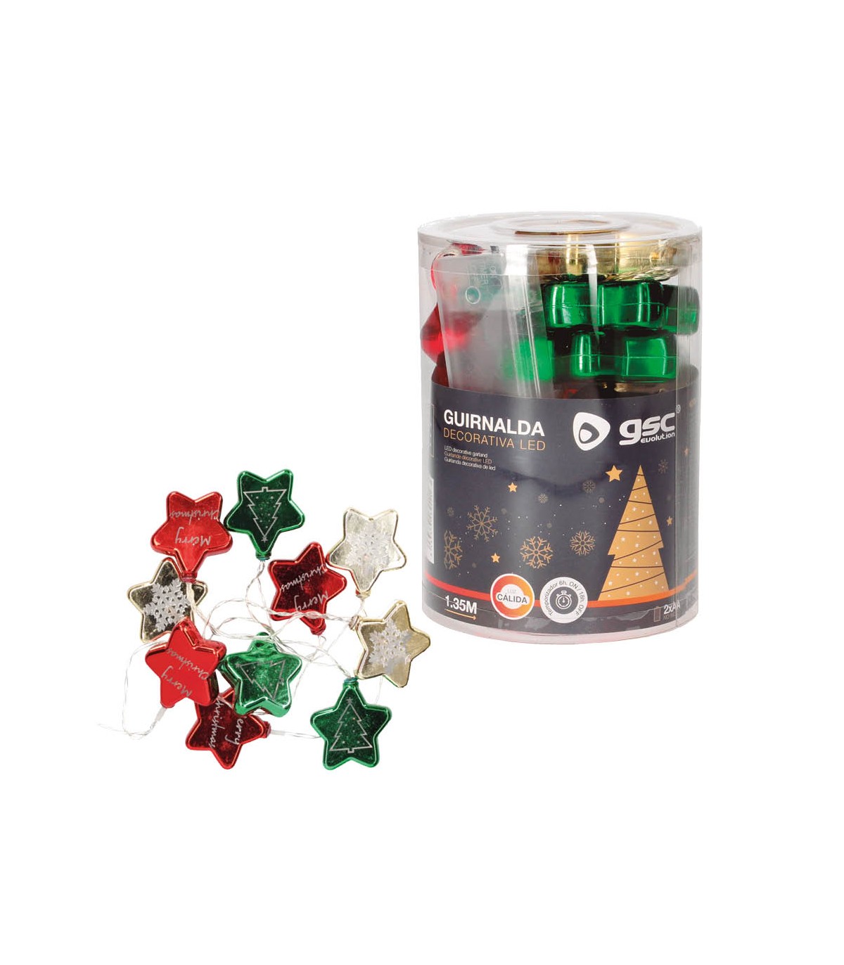 Estrellas LED Multicolor 1.35m 3000K