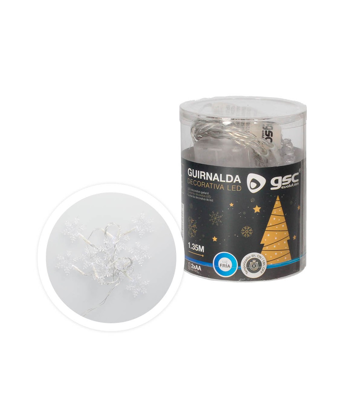 Copos de Nieve Transparentes 1.35m 6000K
