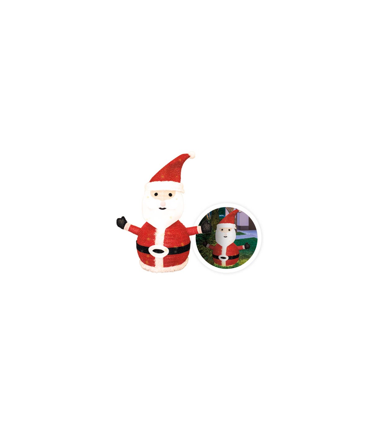 Papa Noel Plegable LED 8 Funciones 70cm IP44