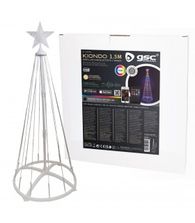 Árbol LED KIONDO Inteligente Bluetooth y Mando 1.5m 24 Funciones IP44 RGB