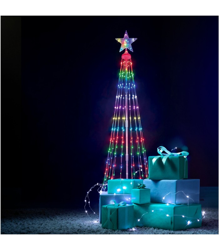 Árbol LED KIONDO Inteligente Bluetooth y Mando 1.5m 24 Funciones IP44 RGB