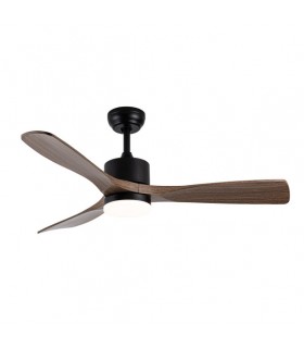 Ventilador de Techo AZABACHE DC Negro 20W 2350LM 3 Aspas Roble CCT