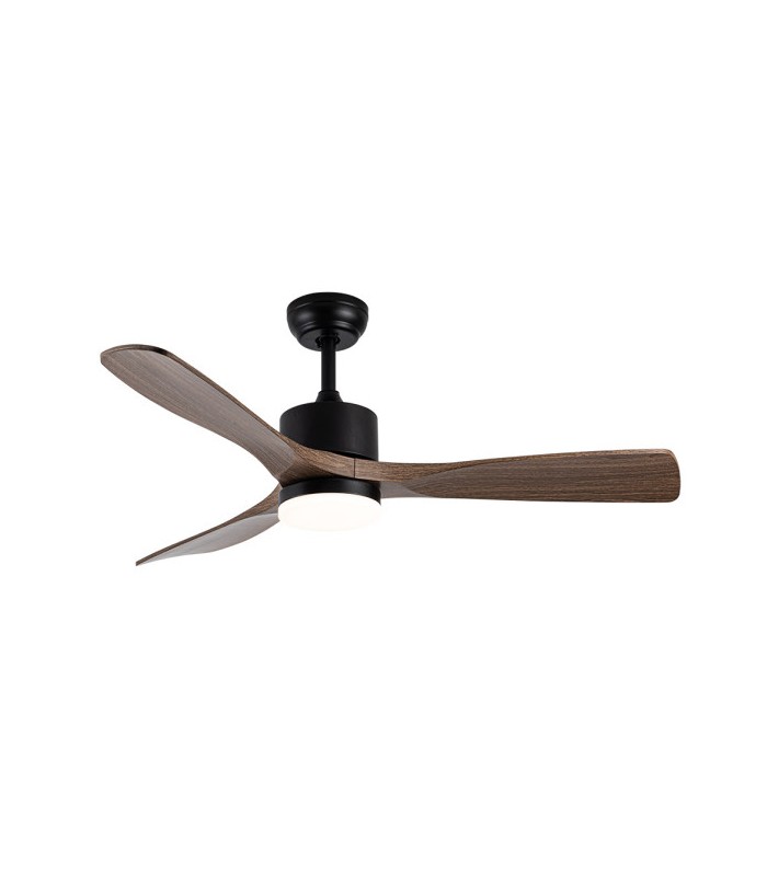 Ventilador de Techo AZABACHE DC Negro 20W 2350LM 3 Aspas Roble CCT