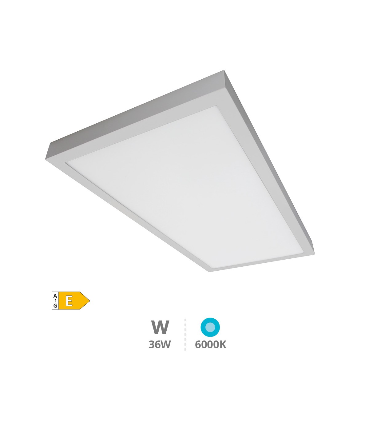 Plafón 30x90 36W 3420Lm IP20 Niquel