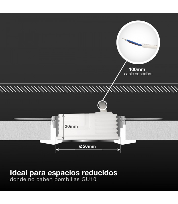 Modulo LED plano 6.5W 600Lm 60º IP20