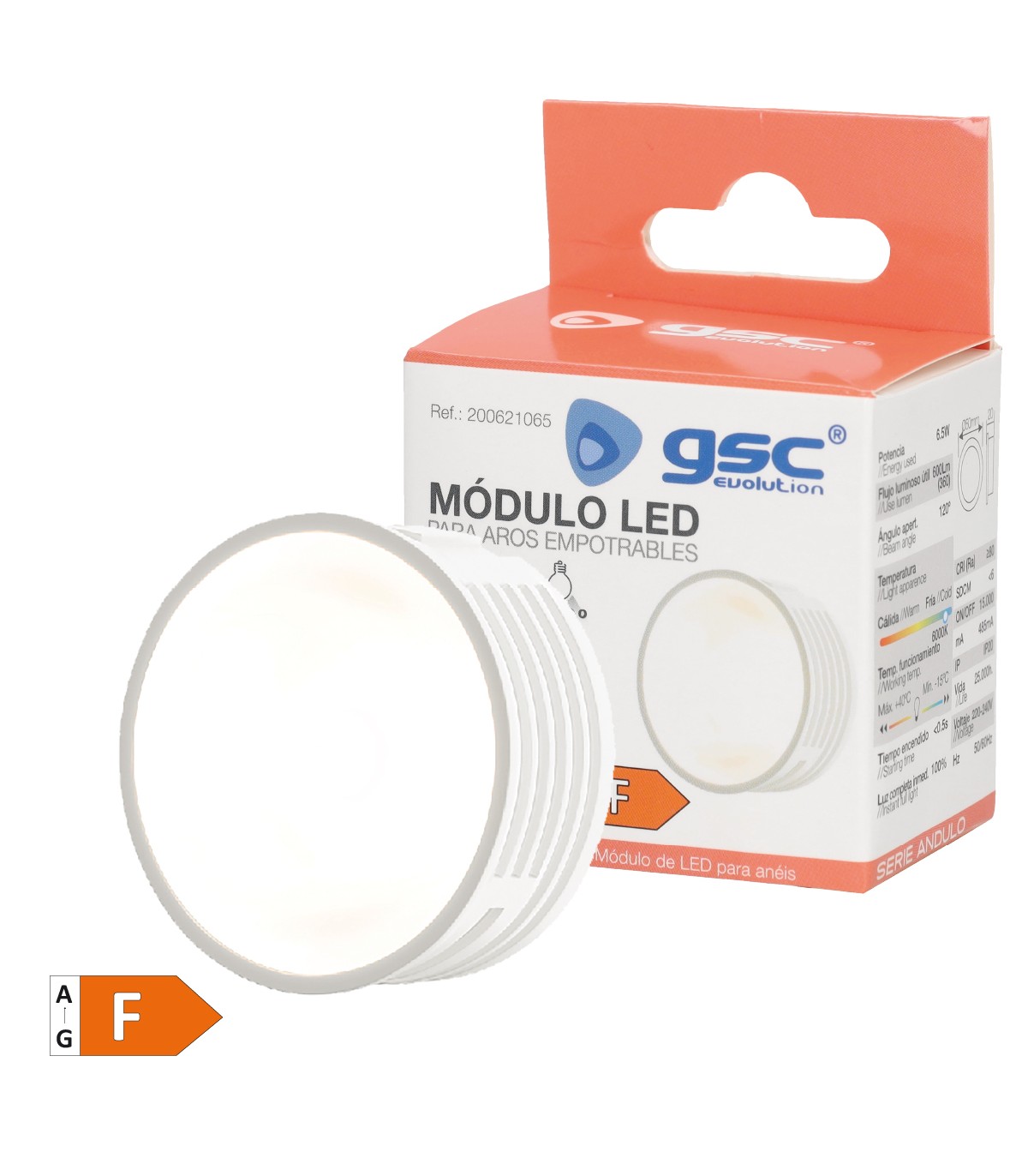 Modulo LED plano 6.5W 600Lm 120º IP20