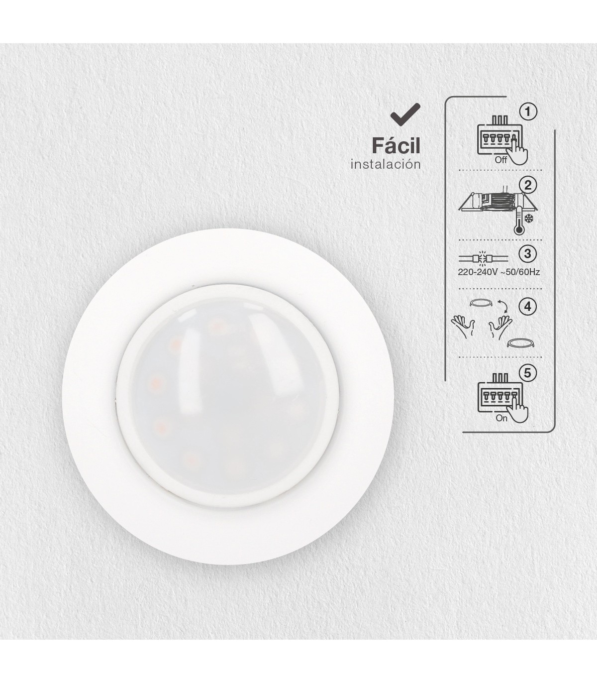 Modulo LED plano 6.5W 600Lm 120º IP20