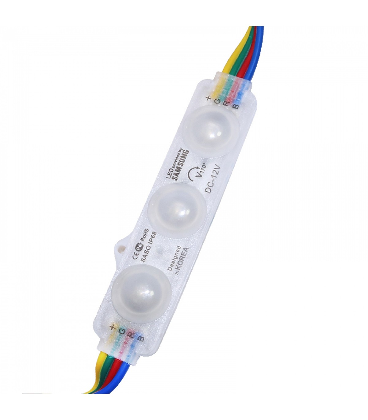 Cadena 20 Módulos 3 Led 1W 170º 12VDC IP68 RGB