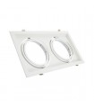 Marco empotrable orientable doble para AR111. Blanco/Negro