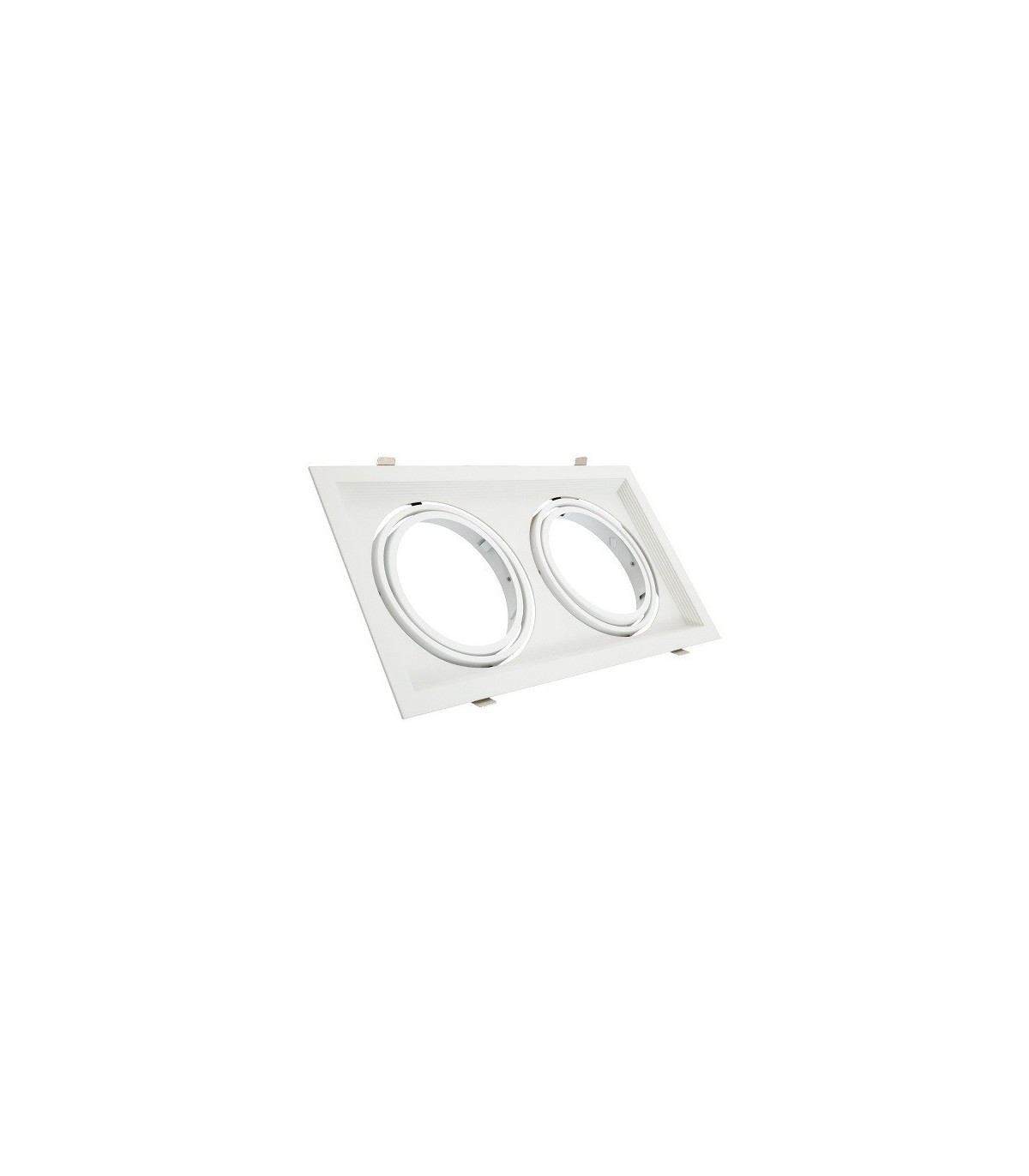 Marco empotrable orientable doble para AR111. Blanco/Negro