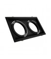 Marco empotrable orientable doble para AR111. Blanco/Negro