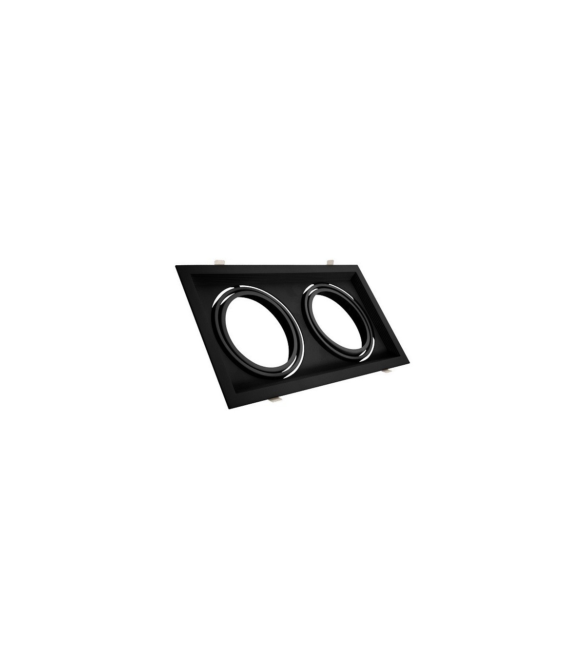 Marco empotrable orientable doble para AR111. Blanco/Negro