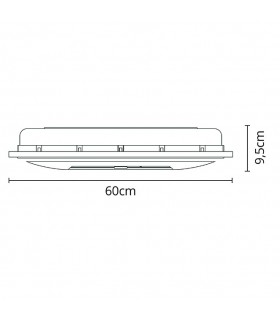Ventilador Panel AC 66W 5400Lm 60x60 6 Aspas Blanco CCT