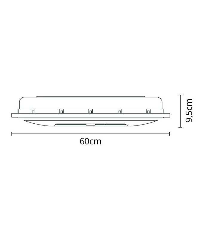 Ventilador Panel AC 66W 5400Lm 60x60 6 Aspas Blanco CCT