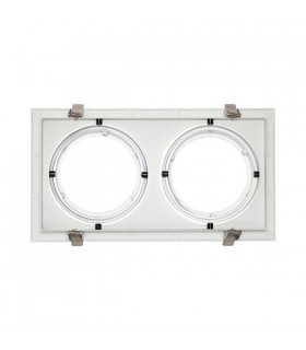 Marco empotrable orientable doble para AR111. Blanco/Negro