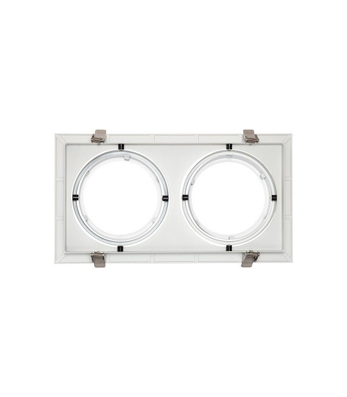 Marco empotrable orientable doble para AR111. Blanco/Negro