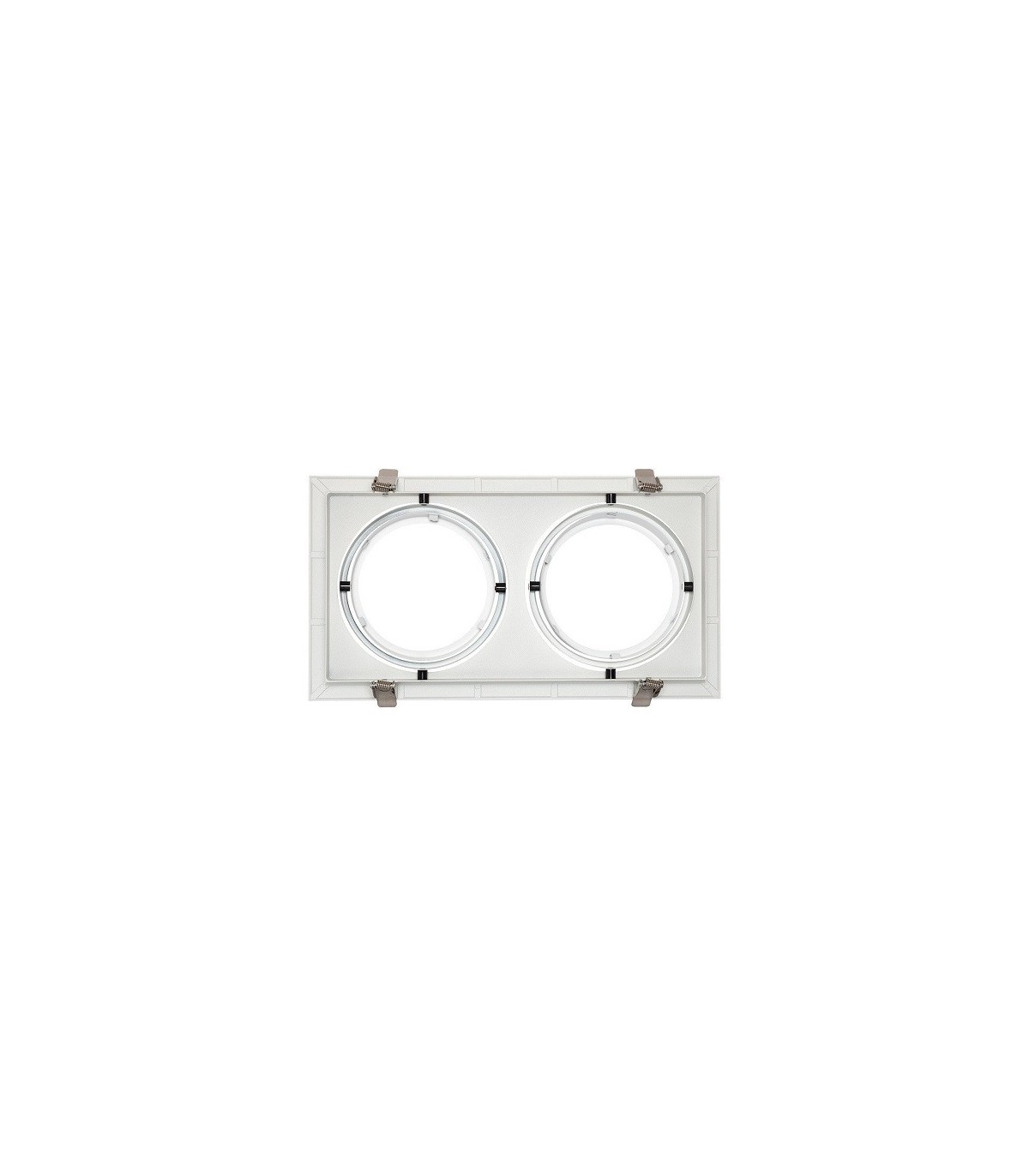 Marco empotrable orientable doble para AR111. Blanco/Negro