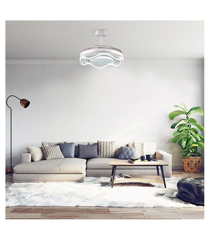 Ventilador Antea DC 80W 6400Lm 4 Aspas Blanco CCT