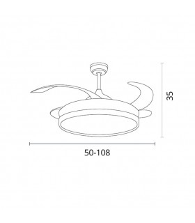 Ventilador Antea DC 80W 6400Lm 4 Aspas Blanco CCT
