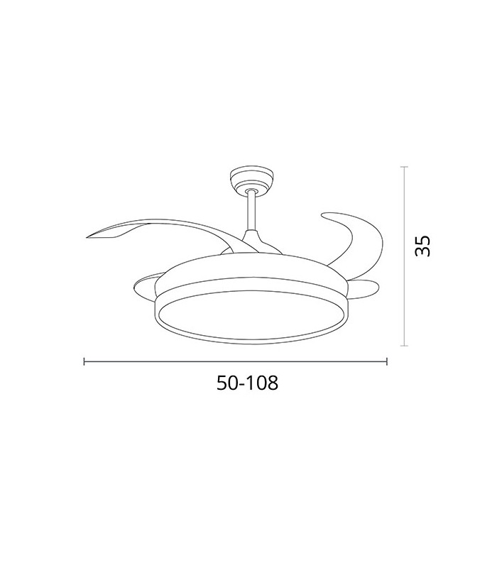 Ventilador Antea DC 80W 6400Lm 4 Aspas Blanco CCT