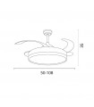 Ventilador Antea DC 80W 6400Lm 4 Aspas Blanco CCT