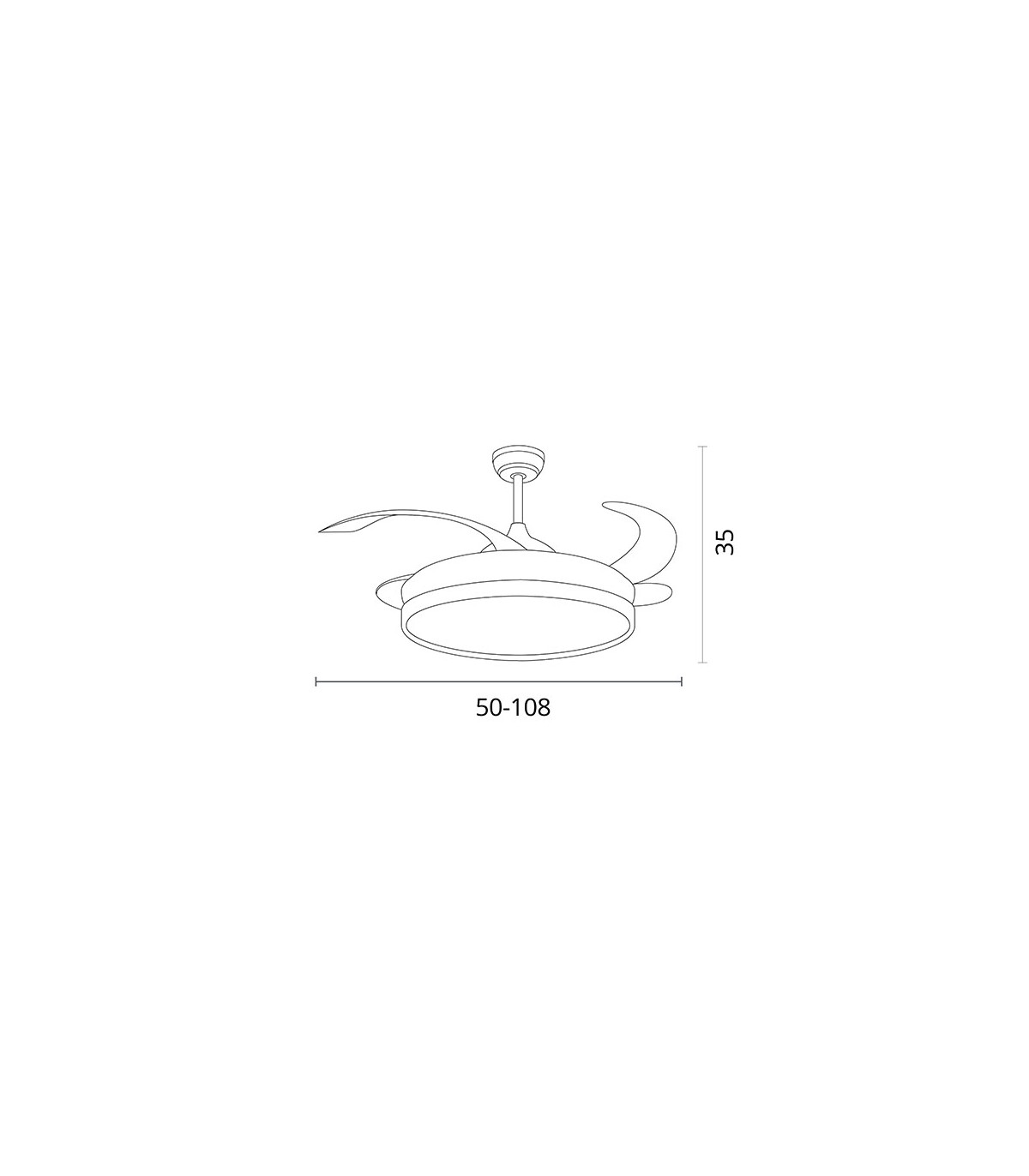Ventilador Antea DC 80W 6400Lm 4 Aspas Blanco CCT