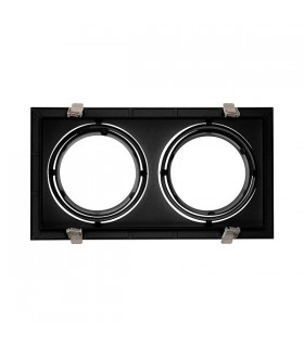 Marco empotrable orientable doble para AR111. Blanco/Negro