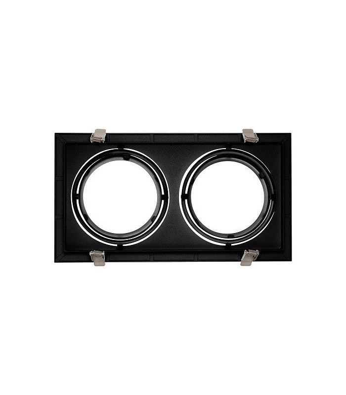Marco empotrable orientable doble para AR111. Blanco/Negro