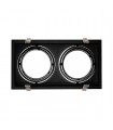 Marco empotrable orientable doble para AR111. Blanco/Negro