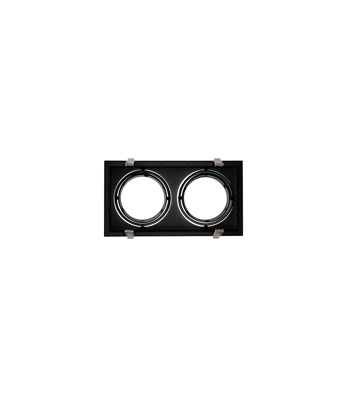 Marco empotrable orientable doble para AR111. Blanco/Negro