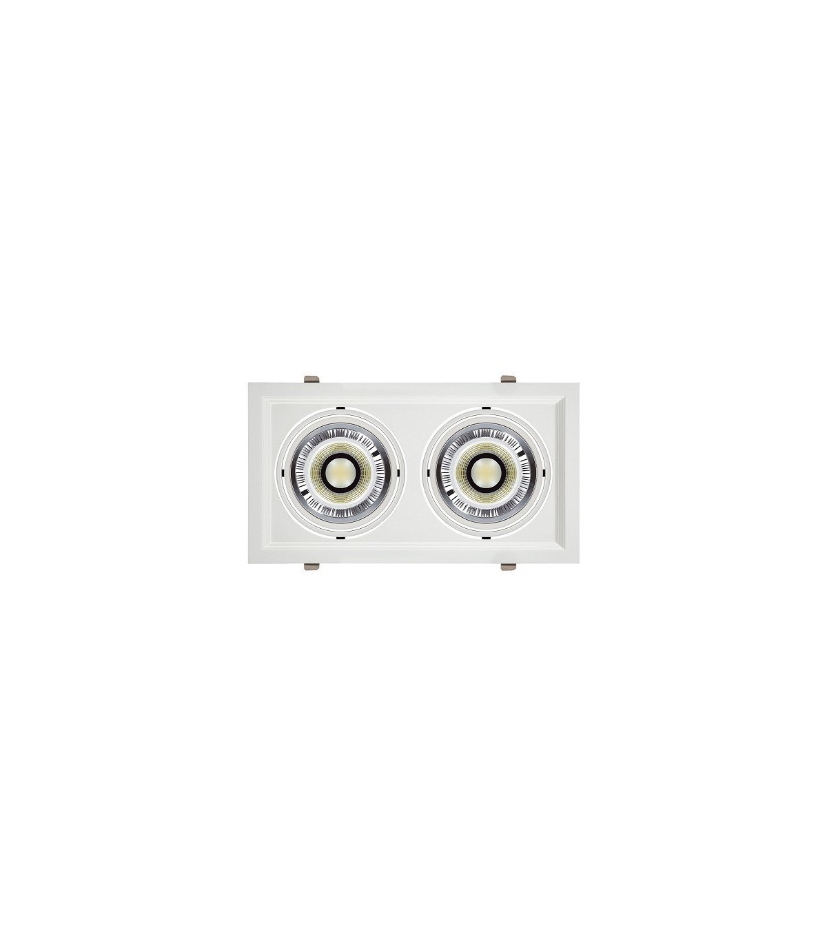 Marco empotrable orientable doble para AR111. Blanco/Negro