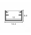 Perfil Aluminio STRUSH Superficie -2 Metros-