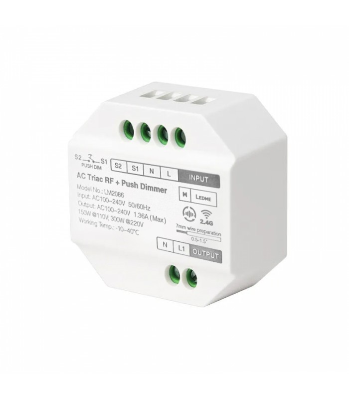 Regulador LED Triac RF 300W Compatible Con Pulsador