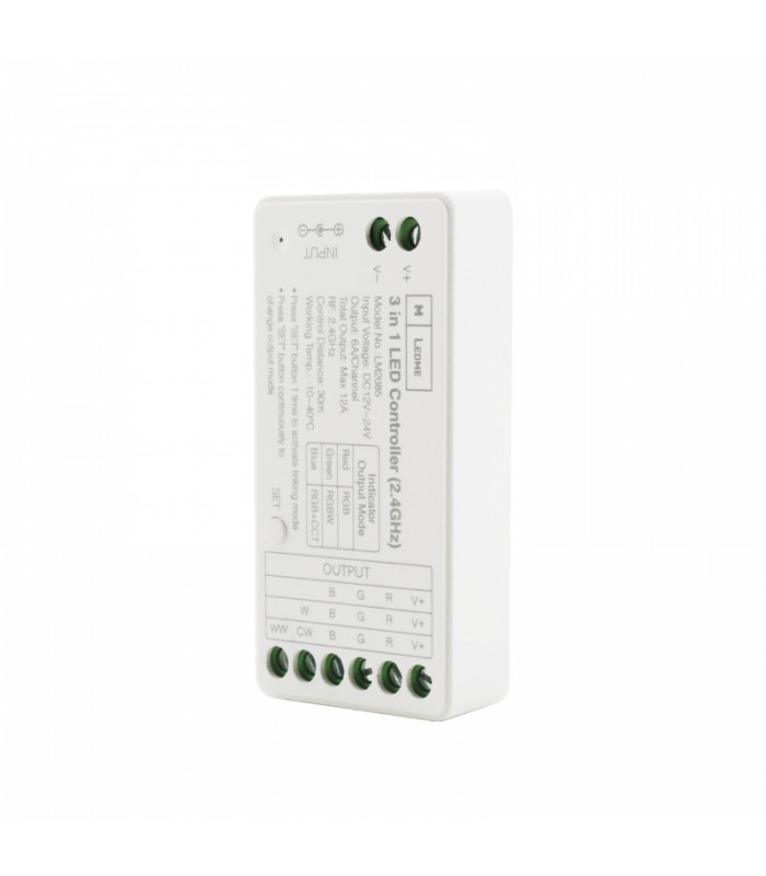 Controlador Regulador LED RGB / RGBW / RGB + CCT 12 / 24V 12A