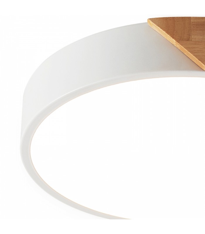 Plafón Wood Round Blanco/Madera 24W 2400Lm CCT