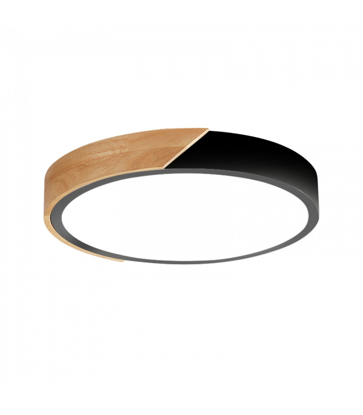 Plafón Wood Round Negro/Madera 24W 2400Lm CCT