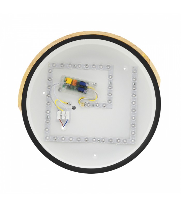 Plafón Wood Round Negro/Madera 24W 2400Lm CCT