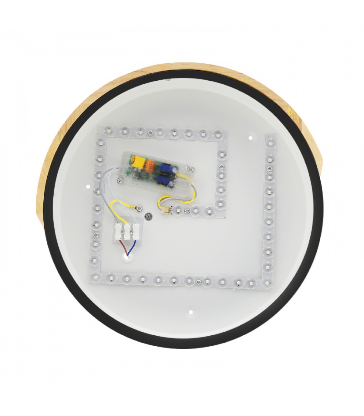 Plafón Wood Round Negro/Madera 24W 2400Lm CCT