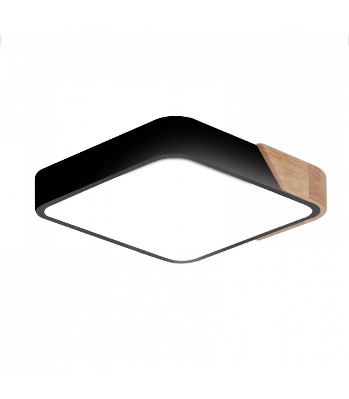 Plafón Wood Square Negro/Madera 24W 2400Lm CCT