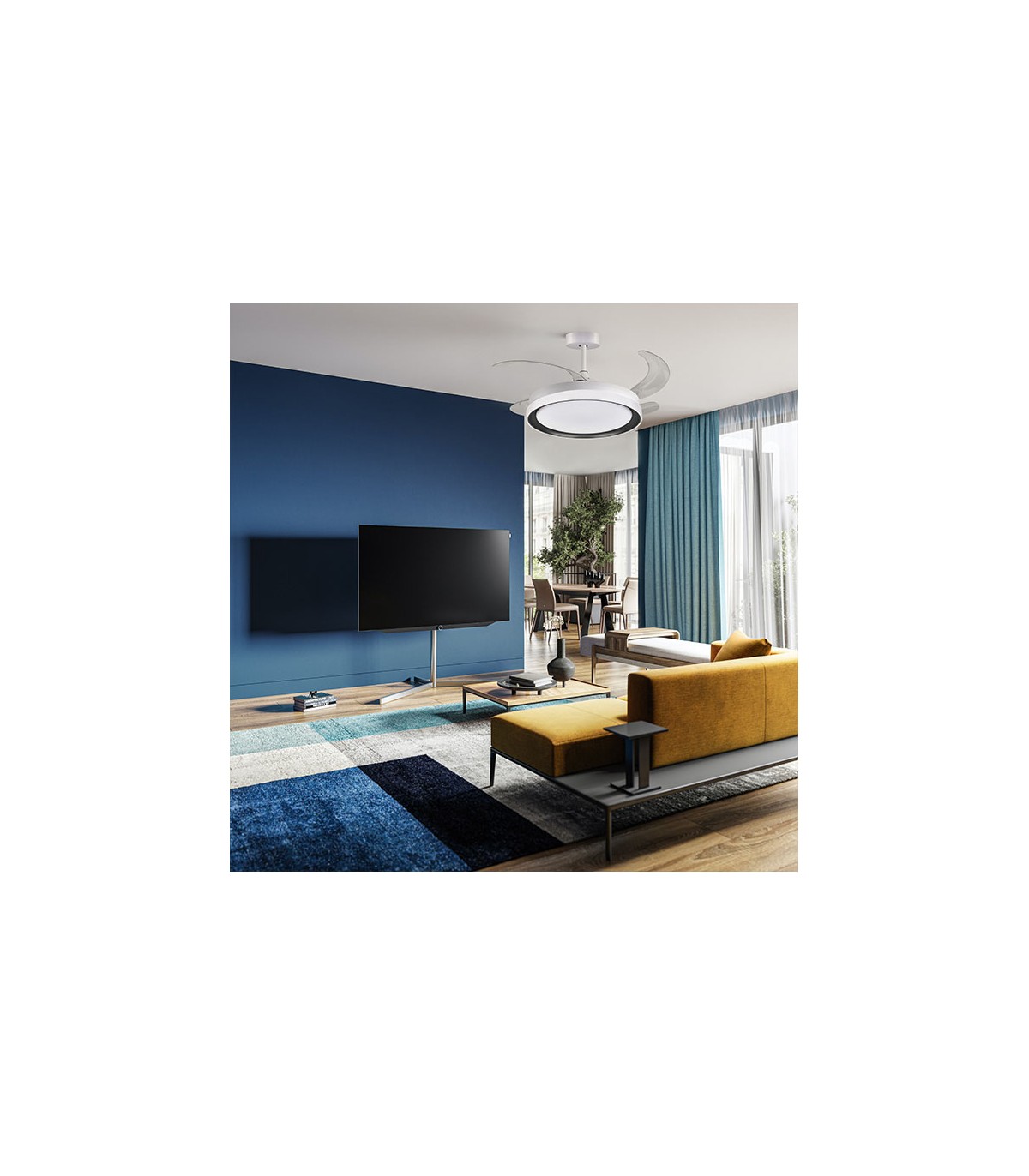 Ventilador DC Blanco Kigali 72W 6480LM 4 Aspas CCT
