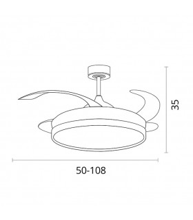 Ventilador DC Blanco Kigali 72W 6480LM 4 Aspas CCT