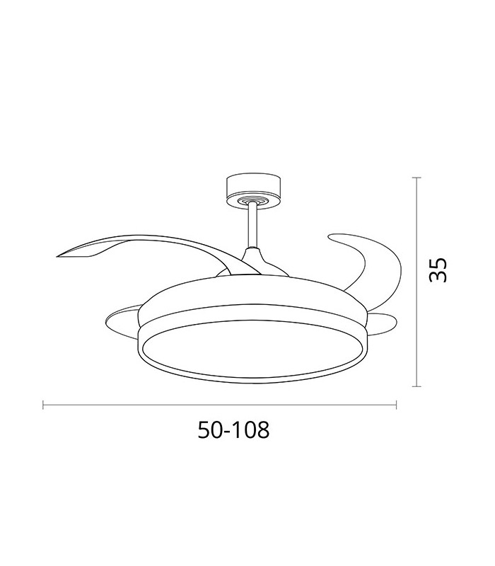 Ventilador DC Blanco Kigali 72W 6480LM 4 Aspas CCT