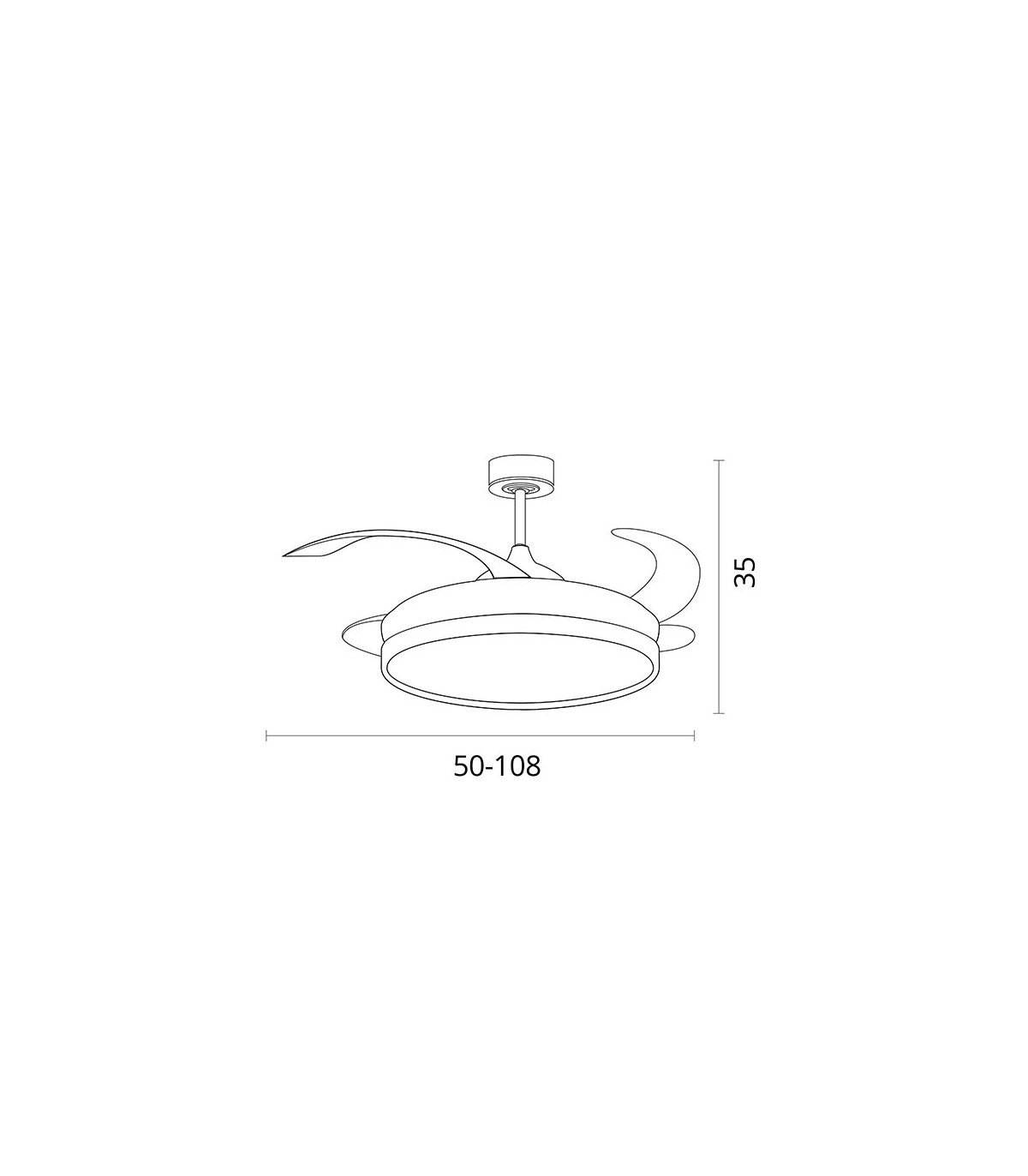 Ventilador DC Blanco Kigali 72W 6480LM 4 Aspas CCT