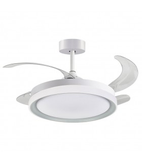 Ventilador DC Blanco/Plata Kigali 72W 6480LM 4 Aspas CCT