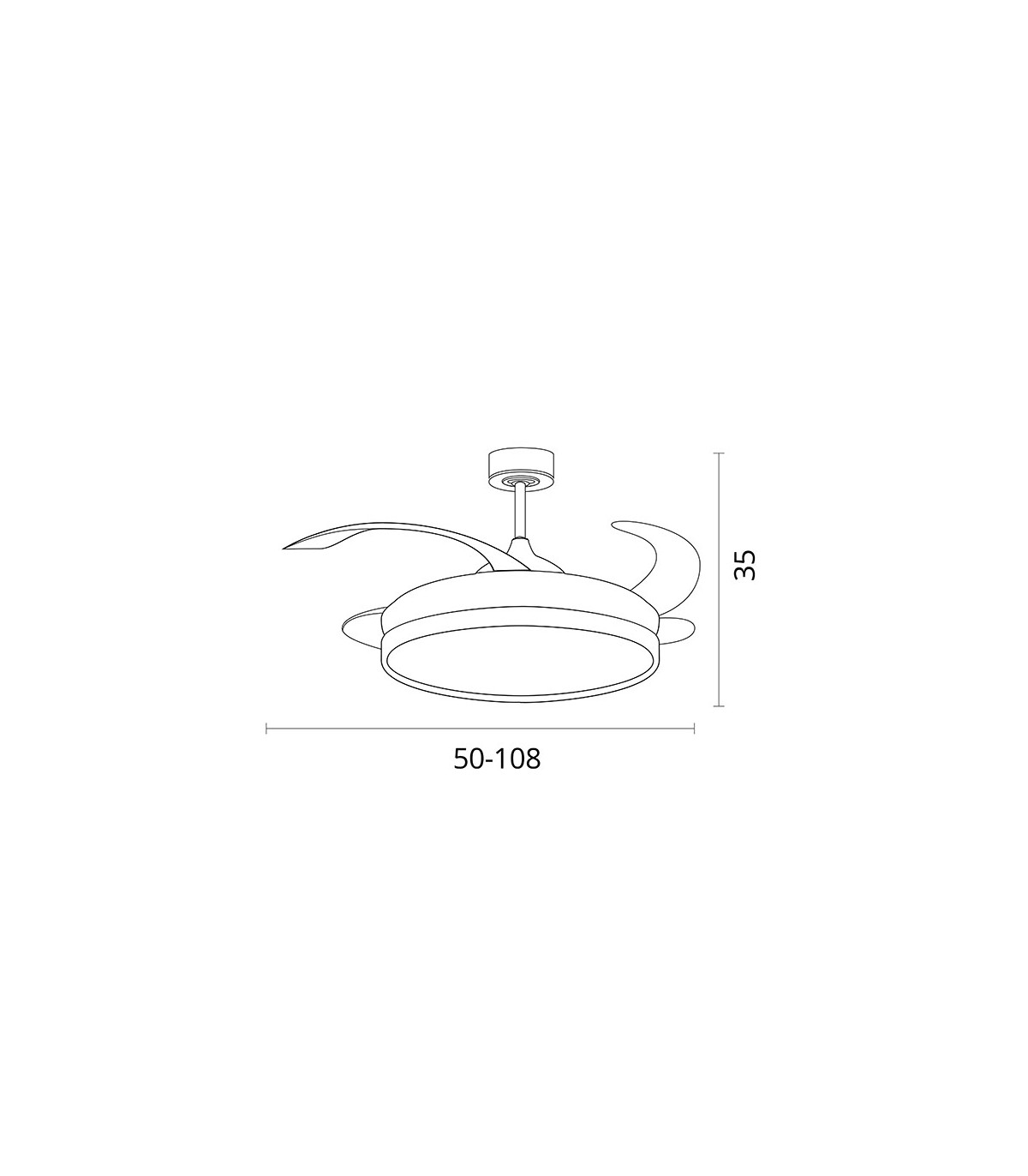 Ventilador DC Blanco/Plata Kigali 72W 6480LM 4 Aspas CCT