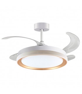 Ventilador DC Blanco/Oro Kigali 72W 6480LM 4 Aspas CCT