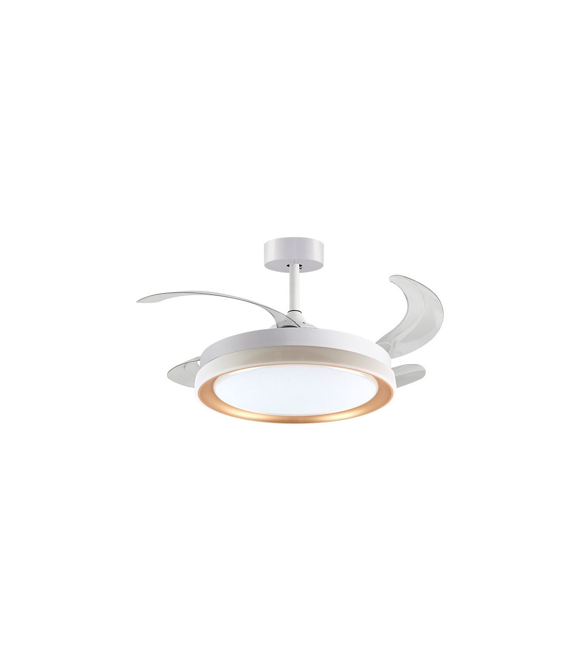 Ventilador DC Blanco/Oro Kigali 72W 6480LM 4 Aspas CCT