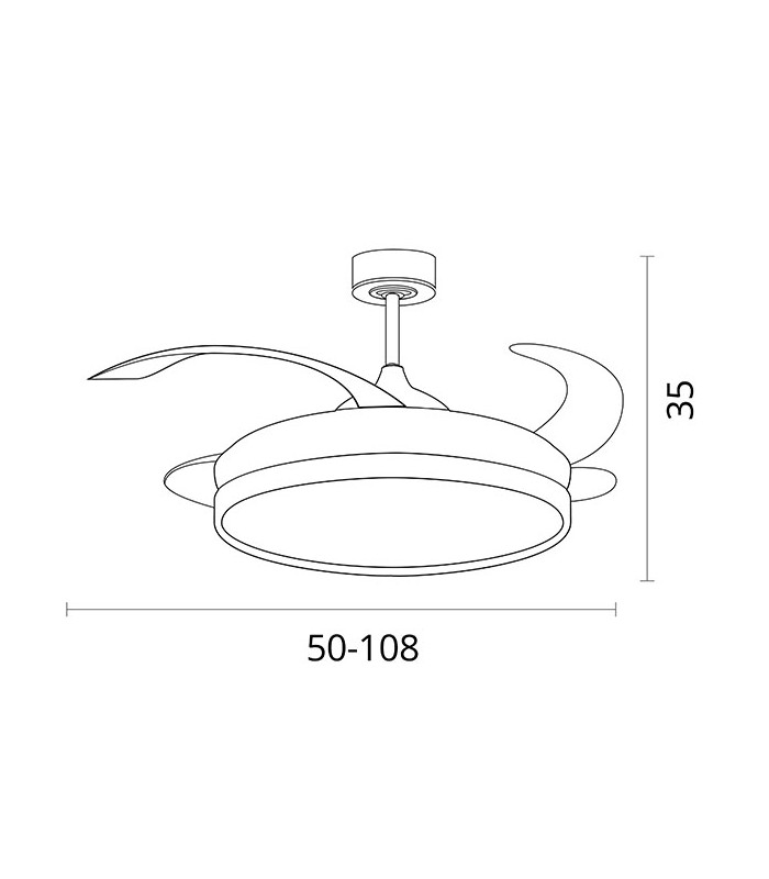 Ventilador DC Blanco/Oro Kigali 72W 6480LM 4 Aspas CCT